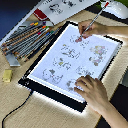 XIAOSTAR Light Box Drawing Pad A5, Tracing Board with Micro USB Cord Charge Cable and Brightness Adjustable for Artists, AnimationDrawing, Sketching, Animation, X-ray Viewing (A5) Not Rechargeable