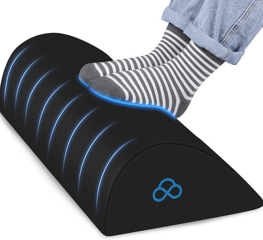 StepLively Foot Rest Ergonomic Pillow for Under Desk at Work, Anti-Fatigue Footrest Support Pillow for Fatigue & Pain Relief, Comfortable for Office Chair, Car Seat & Gaming Chair - Black
