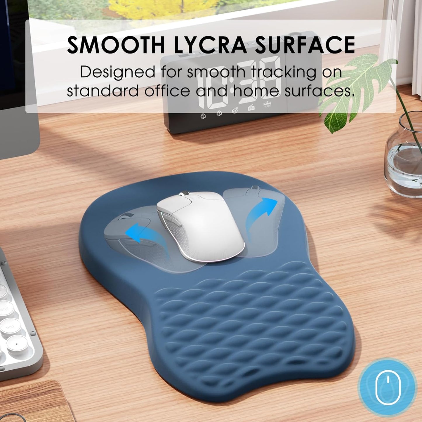 MROCO Ergonomic Mouse Pad with Wrist Support, Memory Foam Wrist Rest Mouse Pad, Non-Slip Base, Smooth Surface for Office & Home, Black