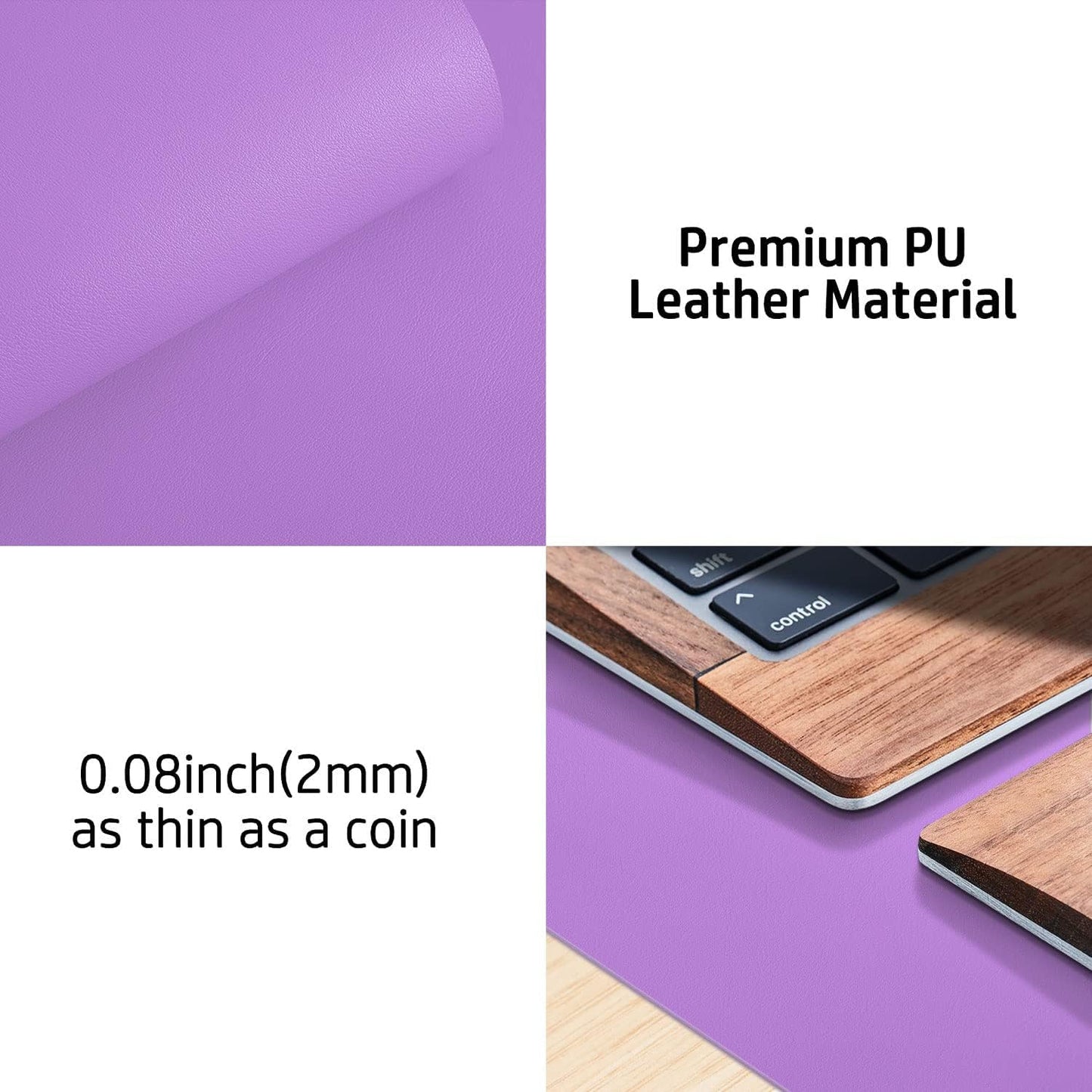 Aothia Leather Desk Pad Protector, Mouse Pad, Office Desk Mat, Non-Slip PU Leather Desk Blotter, Laptop Desk Pad, Waterproof Desk Writing Pad for Office and Home (Brown,23.6" x 13.7") - Colors B