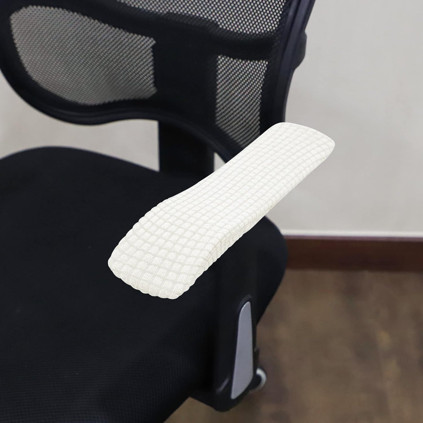 FORCHEER Office Chair Armrest Covers 12-15 Inch Velvet Elastic Black Arm Rest Covers for Desk Computer Chairs Washable