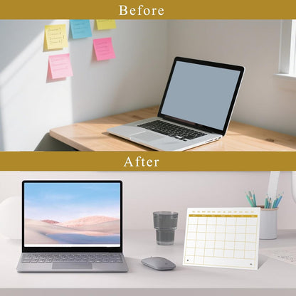 Calendar Dry Erase Board,12"X10",Acrylic Desk Calendar with Stand,Pink Dry Erase Board for Home Office School