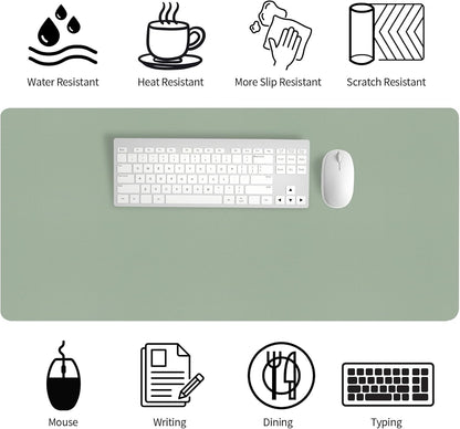 Bloss Leather Desk Pad and Keyboard Wrist Rest, Large Mouse Pad + Keyboard Pad+Mouse Wrist Support, Non-Slip Desk Mat Protector for Office, Home(31.5×15.7 Inches,Beige) - Colors B