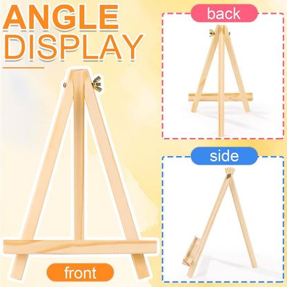 ESRICH 4 PCS 9 Inch Wood Easels, Easel Stand for Painting Canvases, Art and Crafts, Tripod, Painting Party Easel, Kids Student Tabletop Easels for Painting, Portable Canvas Photo Picture Sign Holder