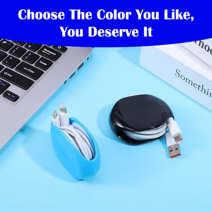 2 PCS Cord Reel Cord Retractor Automatic, Retractable Hidden Cable Reels, Small Roll Winder Case for USB Cable Headset Data Charger Cables Organization, No More Tangled