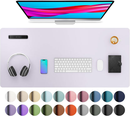 Aothia Leather Desk Pad Protector, Mouse Pad, Office Desk Mat, Non-Slip PU Leather Desk Blotter, Laptop Desk Pad, Waterproof Desk Writing Pad for Office and Home (Black,36" x 17") - Colors A
