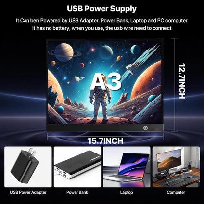 A4 LED Light Box for Tracing and Drawing - Ultra Thin Adjustable Light Table, USB Trace Light UP Pad Screen, Small Copy Board Tracer for Kids Artists, Sketching, Stenciling, and Art Crafting.