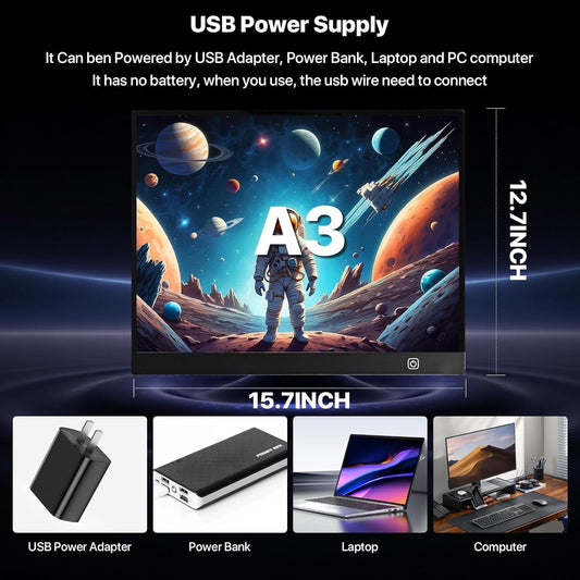 A4 LED Light Box for Tracing and Drawing - Ultra Thin Adjustable Light Table, USB Trace Light UP Pad Screen, Small Copy Board Tracer for Kids Artists, Sketching, Stenciling, and Art Crafting.