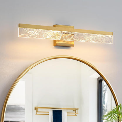 AIJIASI 39-Inch Brushed Gold Vanity Light Fixture, 28W Dimmable LED Modern Light Bar for Bathroom Mirror, Restroom, Bedroom (3000K)
