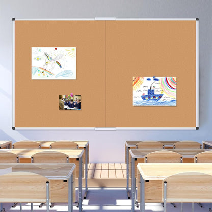 VIZ-PRO Cork Notice Board, 36 X 24 Inches, Silver Aluminium Frame