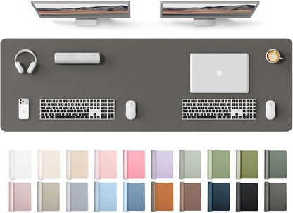 YSAGi Leather Office Desk Pad Protector, Large Mouse Pad, Non-Slip, PU Leather, Laptop Desk Blotter, Waterproof Writing Pad for Office and Home, Black, 23.6" x 13.8" - Colors B