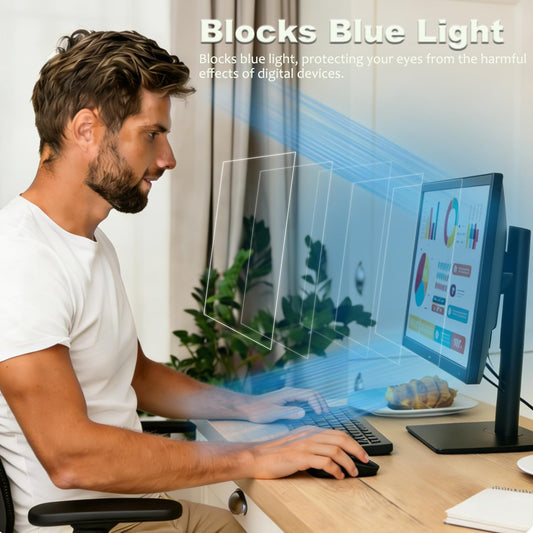 2 Pack 27 Inch Computer Screen Protector Film, Anti Glare & Blue Light Blocker with Transparent Filter Shield for Eye Protection, Compatible with 16:9 Widescreen Monitors from Dell, HP, LG, and More