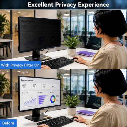 [2-Pack] 24 Inch Computer Privacy Screen 16:9 Aspect Ratio Widescreen Monitor, Eye Protection Anti Blue Light Glare Computer Monitor Privacy Filter, 24inch Removable Black Blackout Anti Spy Desktop Security Privacy Filter