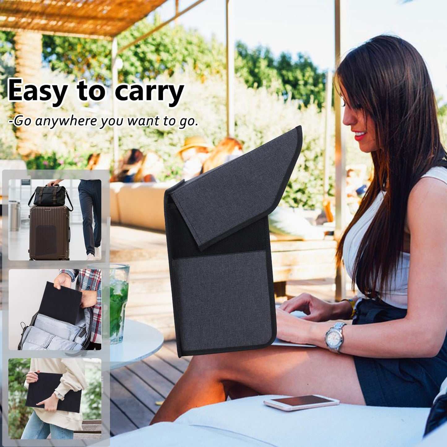 Portable Laptop Sun Shade Foldable Laptop Sun Shade for Working Outside Computer Screen Glare Protection for Computer Privacy Hood Cover,with Glare Reduction 12-14in(Patent Pending)