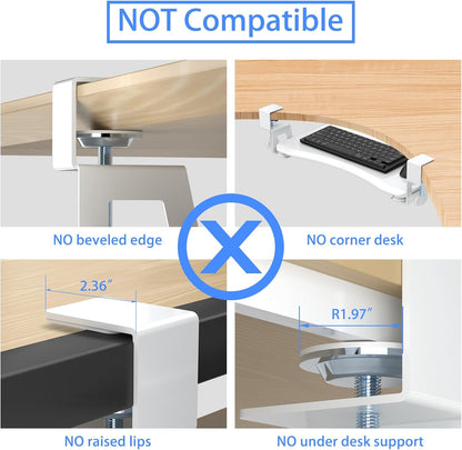 suptek Keyboard Tray Under Desk Pull Out with C Clamp Mount, Computer Keyboard & Mouse Tray, 25.6 (30 Including Clamps) x 11.8 inch Slide-Out Platform Computer Drawer for Typing, Black, DSF1