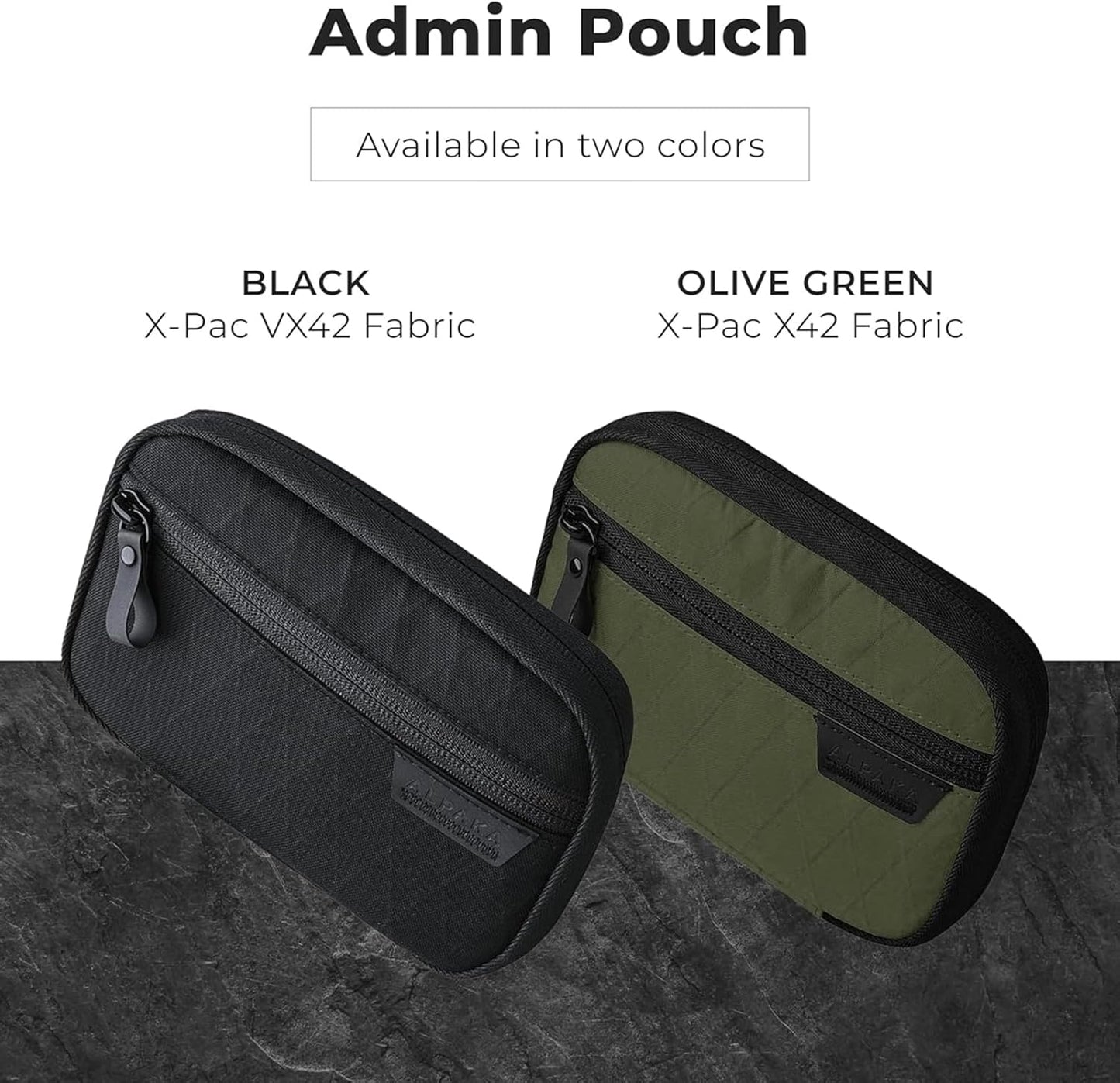 ALPAKA Admin Pouch Pro EDC Organizer - Small Tool Pouch with Smooth Zipper, Weatherproof Storage for Electronics, Cables, Travel Accessories - Black Axogrid 300D Fabric