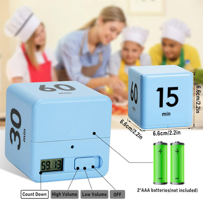 Weewooday Cube Timer, Gravity Sensor Flip Timer for ADHD Productivity, Classroom Kitchen Study Workout Cooking Desk Timers for Time Management, 15 20 30 60 Minutes Countdown Tool(Pink)