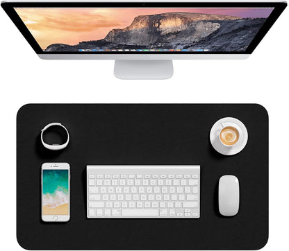 Hsurbtra Desk Pad, 23.6" x 13.8" PU Leather Desk Mat, M Extended Mouse Pad, Waterproof Desktop Blotter Protector, Non-Slip Ultra Thin Small Laptop Keyboard Writing Mat for Office Home, Pink