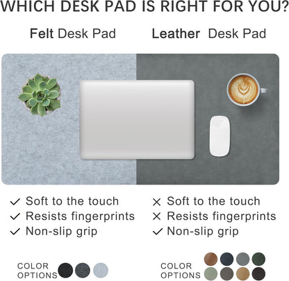 Felt Desk Mat,Large Mouse Pad Desk Mat for Office & Home,Non-Slip Desk Blotter,Felt Desktop Mat for Laptop,Computer,Writing 27.6"x13.8" Dark Gray