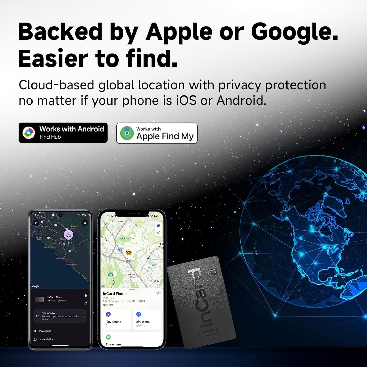 [2025 New, Designed in California] Wallet Tracker, Up to 5-Year Battery Life, Certifed by Apple Find My & Google's Find Hub (Find My Device), Item Locator, Card Holder Tracker, Bags, Android Tracker