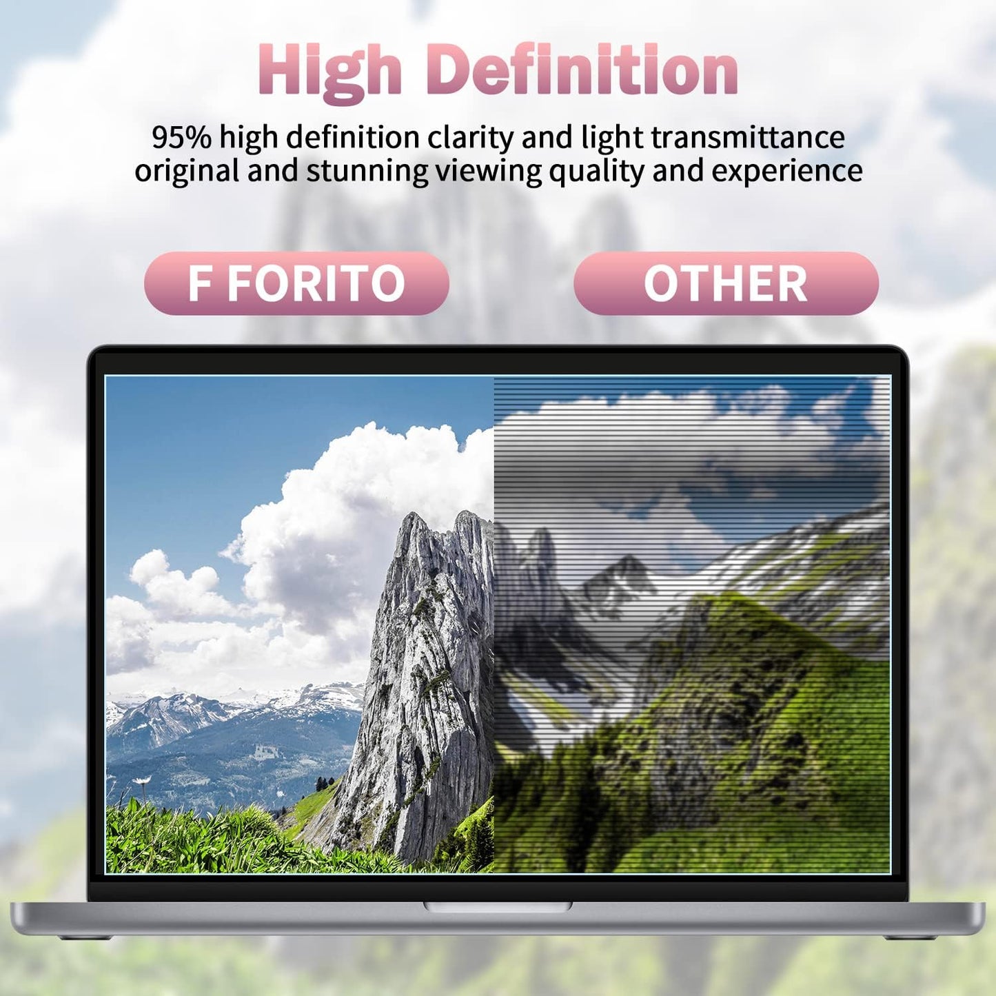 F FORITO 2-Pack 15.6 Inch Anti Blue Light Laptop Screen Protector, Eye Protection Anti Glare Matte Computer Screen Cover for 15.6" Laptop with 16:9 Aspect Ratio, Reduce Eye Strain and Touch Sensitive