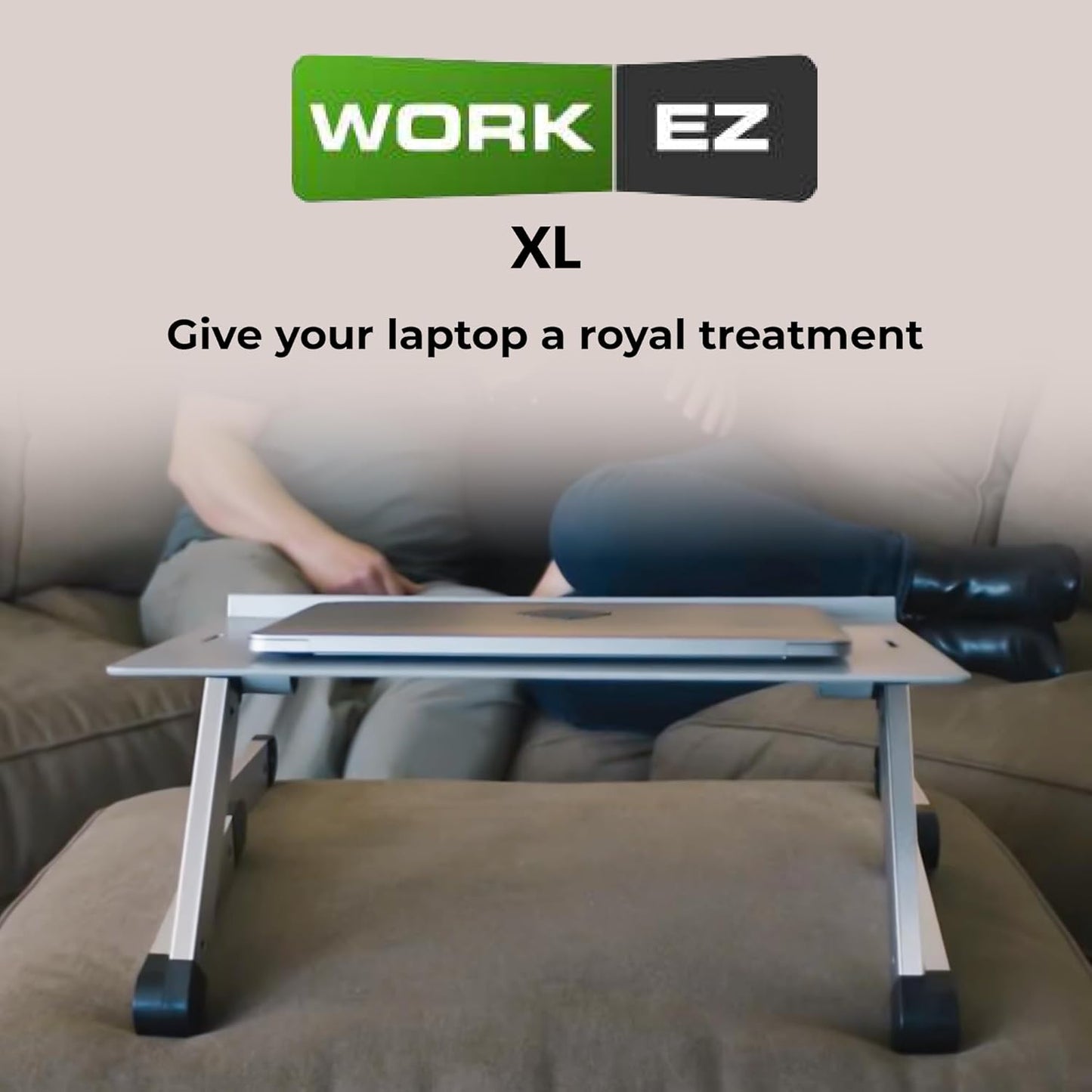 WorkEZ Adjustable Laptop Stand for Desk, Portable Laptop Stand Adjustable Height, Foldable Cooling Computer Holder Riser for Desk, Black