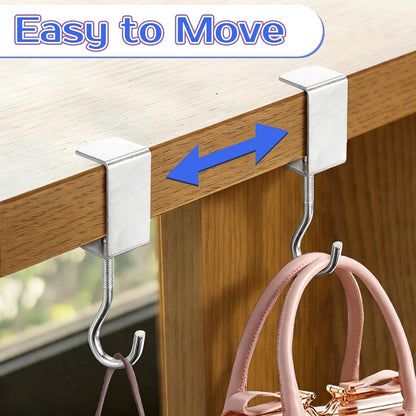 Kifmurase 20Pcs Heavy-Duty Purse Hooks for Table, High-Strength Stainless Steel Hanger, Adjustable Desk Hooks for Hanging Bags, Portable Purse Hanger Clip for Handbag, Backpack, Under Counter
