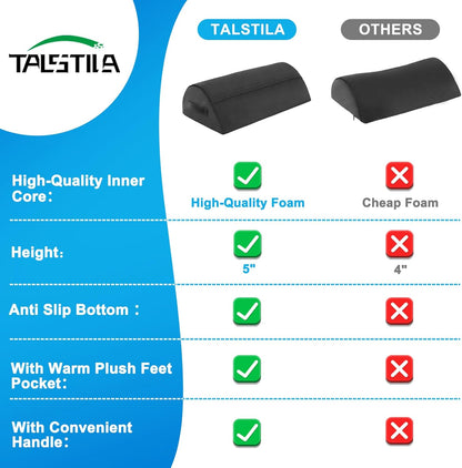 TALSTILA Foot Rest for Under Desk at Work, Footrest with Warm Plush Feet Pocket, Ergonomic Foam Foot Stool, Under Desk Footrests, for Office Desks & Office Chair - Back & Leg Pain Relief