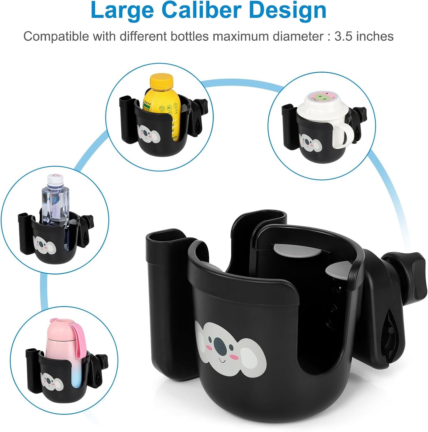 Accmor 2-in-1 Walker Cup Holder with Phone Holder, Wheelchair Cup Holder, Rollator Cup Holder, Cup Phone Holder for Walker, Wheelchair, Rollator, Mobility Scooter