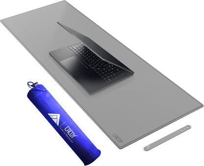 Cacoy 36" x 20" Leather Desk Mat for Home Office, Extra Large PU Leather Desk Pad Blotters, Waterproof Computer Keyboard Mat, Extended Gaming Mouse Pad, Desk Protector for Desktop and PC Laptop, Black