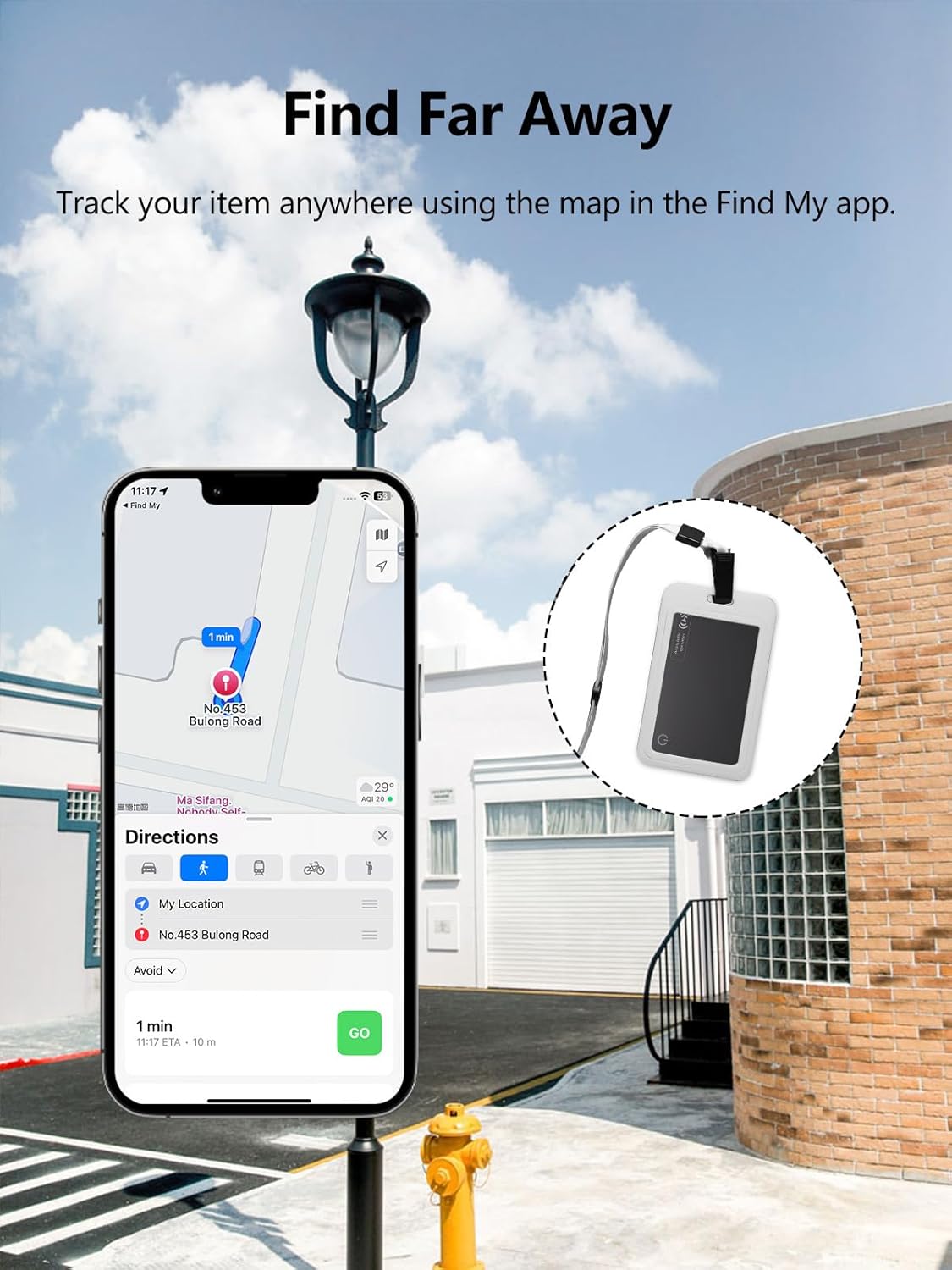 Wallet Tracker Card Work with Apple Find My, Ultra-Slim Rechargeable Tracking Card Credit Card Tracker for Wallet, Luggage, Passport (for iOS, 2 Pack)