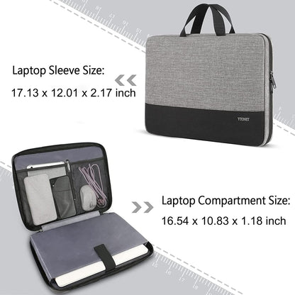 Ytonet Laptop Case, 15.6 inch TSA Laptop Sleeve Computer Bag Water Resistant Computer Case Carrying Cover Compatible for Lenovo, HP, Dell, Asus Notebook, Gifts for Men Women, Grey