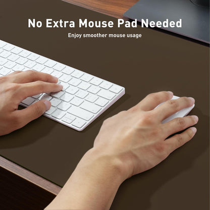 Aothia Non-Slip Waterproof PU Leather Desk Pad Protector for Mouse, Writing Desk, Office, Home, Laptop Blotter, 23.6" x 13.7", Black - Colors A