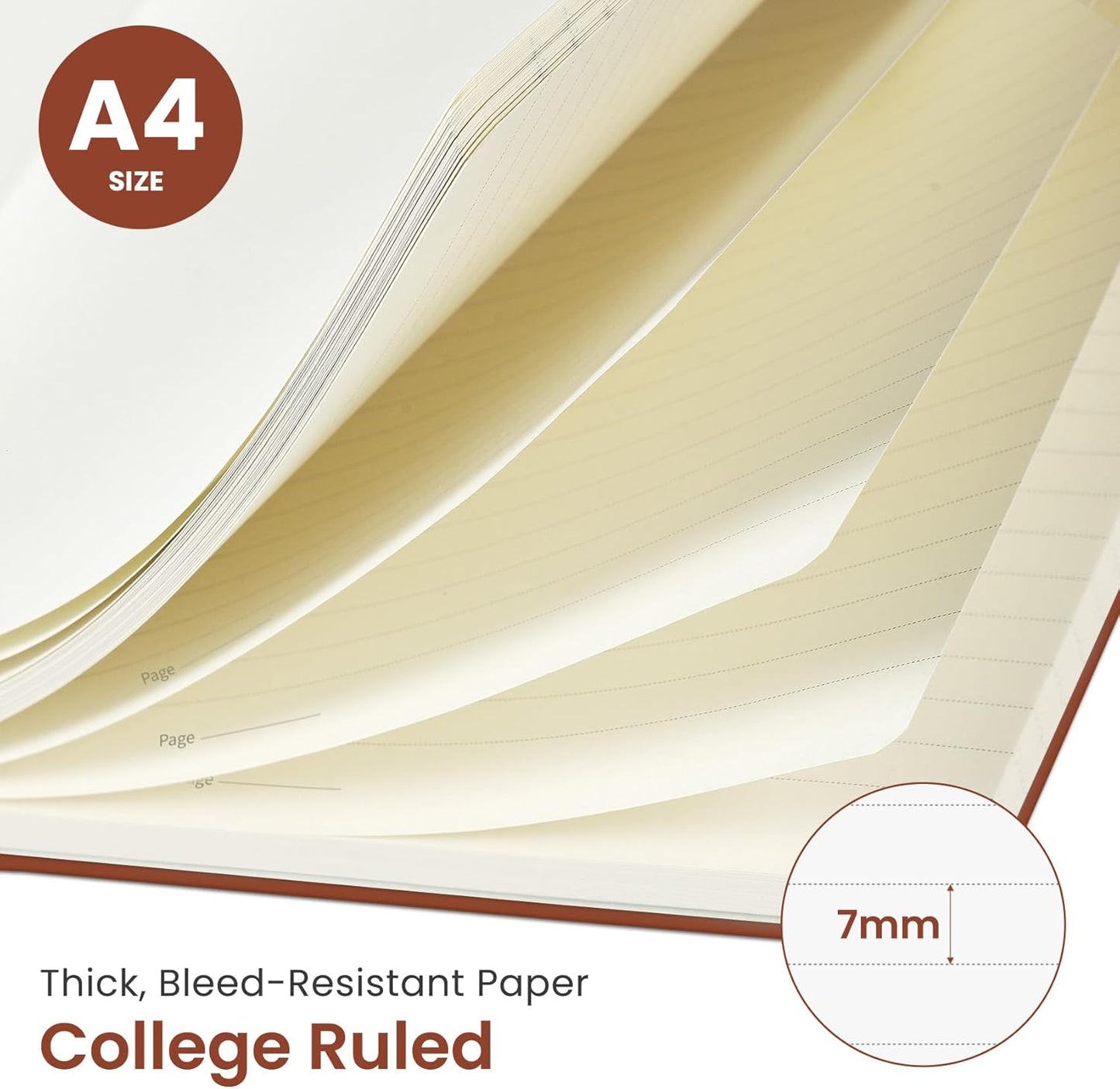 Taja Spiral Lined Notebook, 8.5"x11" Notebooks for Work, Large A4 Journal for Women & Men, College Ruled Journaling Notebook for Writing, Plastic Cover Spiral Journal, Purple