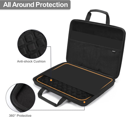 MOSISO 15.6-16 inch Laptop Hard Case, 15 inch Shockproof Waterproof Laptop Case Hard Shell Compatible with MacBook HP Dell, Carrying Sleeve Computer Bag with Sturdy Handle&Front Pocket&Belt, Black