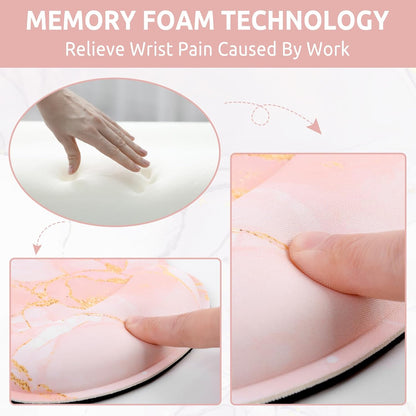 KONVINIT Ergonomic Mouse Pad with Wrist Rest, Small Mousepad with Non-Slip Rubber Base and Smooth Surface, Beach Mouse Pads for Desk, Office Desk Accessories