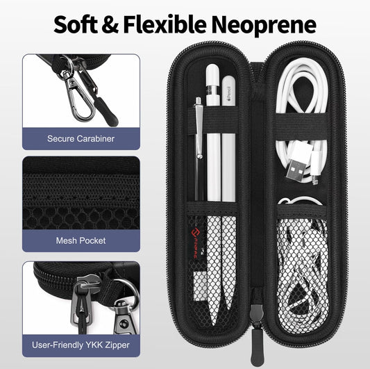 Fintie Pen Holder Case for Apple Pencil Pro, Apple Pencil (USB-C / 1st / 2nd Generation), Soft Neoprene Zipper Carrying Bag Sleeve Pouch for Samsung Stylus, Surface Pen