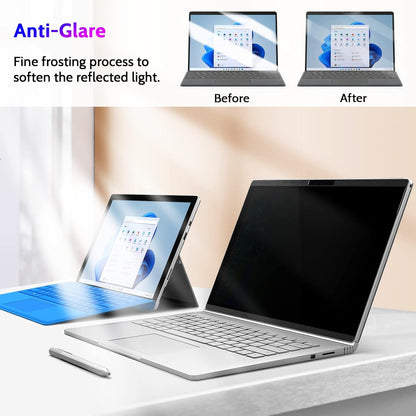 Peslv Magnetic Privacy Screen for Surface Laptop 6/5/4/3/2/1 13.5 Inch, Removable Anti Blue Light Glare Filter, Black Security Private Apy Block Protector