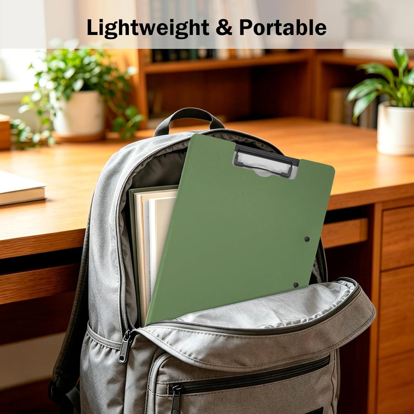 SITHON Foldable Clipboard Folder with Pen Slot, 360° Rotating PP Writing Pad with Dual Low Profile Metal Clips, Durable A4/Letter Size Document Folder for Nurses Classroom Business Office