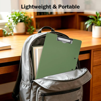 SITHON Foldable Clipboard Folder with Pen Slot, 360° Rotating PP Writing Pad with Dual Low Profile Metal Clips, Durable A4/Letter Size Document Folder for Nurses Classroom Business Office