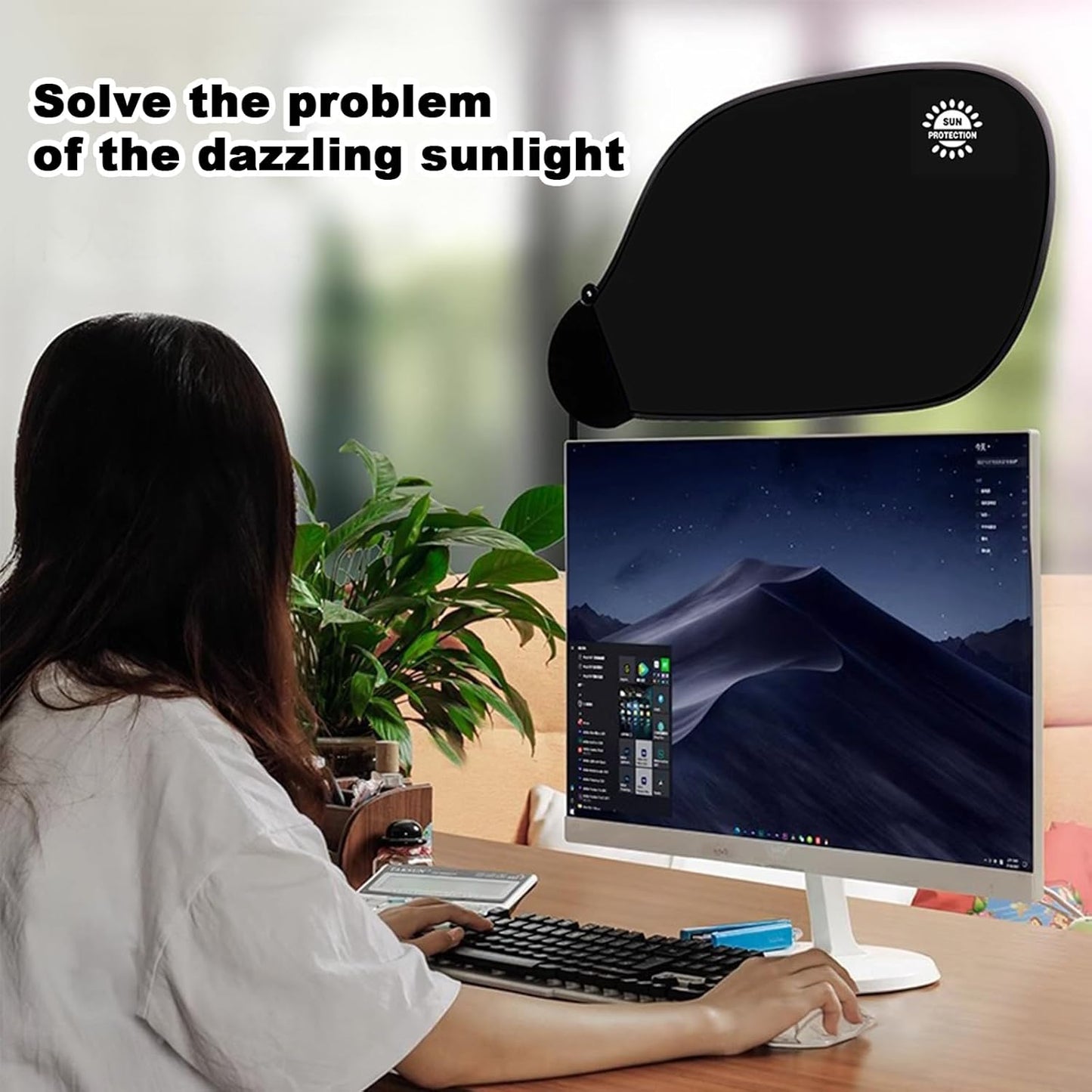 Office Desk Shade and Cubicle Shade: Blocks Light Glare and Disturbances. Office Partition Shade to Block Overhead Light & Reduce Monitor Glare, Portable Light Shield for Computer Monitors and Laptops