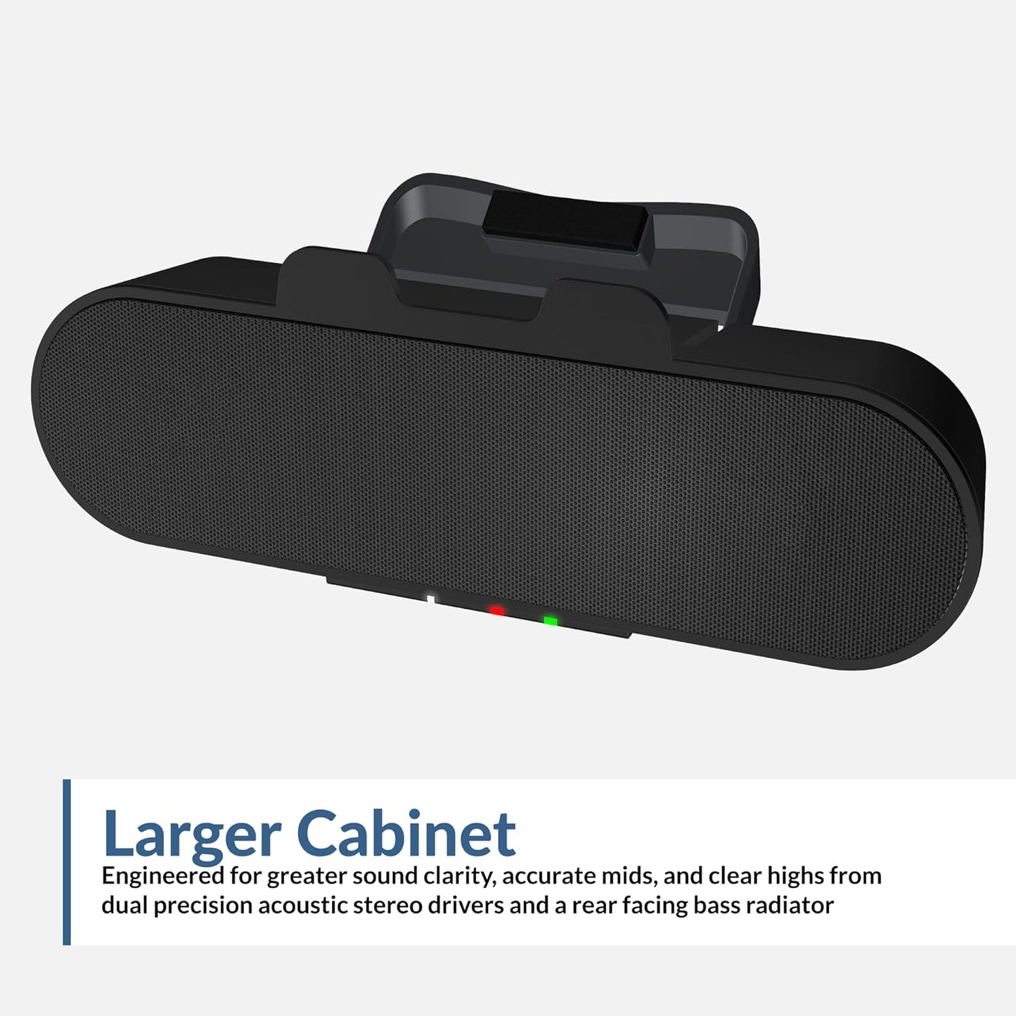 Cyber Acoustics USB Speaker Bar with LED Lights (CA-2890GX) – USB Powered Speaker Bar for PC and Mac, Dynamic LED Lights Sync to Music, Clamps to Monitors up to 1.5 Inches, Great for Music and Gaming