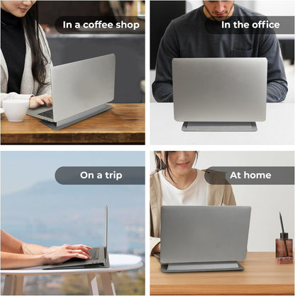 SenseAGE Laptop Stand for Desk, Office, Ergonomic Notebook Stand, Foldable & Portable Travel FlatStand, Lightweight, Anti-Slip, Compatible with MacBook Air, Pro, and Up to 15.4" Laptops (Charcoal)
