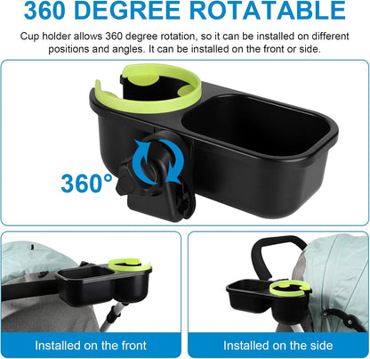 Accmor Stroller Cup Holder, Universal Cup Holder for Uppababy Nuna Doona Strollers, Bottle Drinks Holder for Wheelchair, Walker, Bike, Scooter