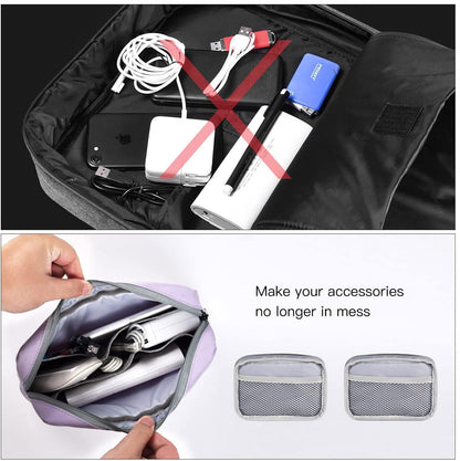 imComor Universal Electronics Accessories Case, 2-Pack Portable Soft Carrying Case Bag Wire Cable Organizer for Hard Drive, Power Adapter, Laptop Mouse, Cosmetics Kit, Small+Big-Black