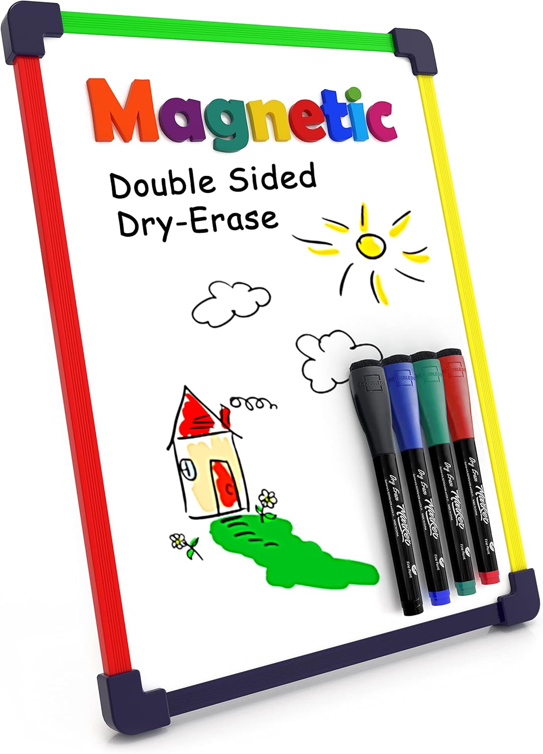 SCRIBBLEDO Colored Frame Magnetic Dry Erase White Board 9" X 12" WHITEBOARD