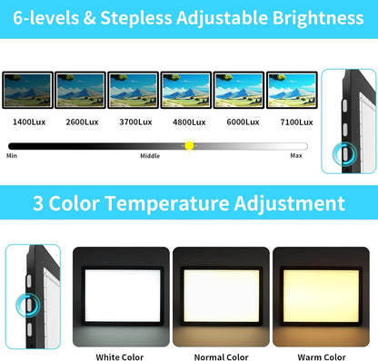 Phylosal Rechargeable A4 LED Light Pad with Built-in Stand, Magnetic Tracing Light Box for Drawing, Diamond Art Light Board with Side Button, Super Bright Light Table for Diamond Painting, Sketching