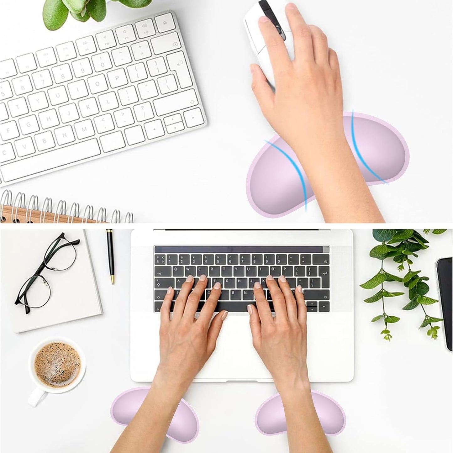 Dapesuom Mouse Wrist Rest, Ergonomic Memory Foam Mouse Wrist for Computer Desk Mats Support, PU Leather Hand Rest Pad Cushion for Gaming, Laptop, Men, Women, Pain Relief & Easy Typing, Black