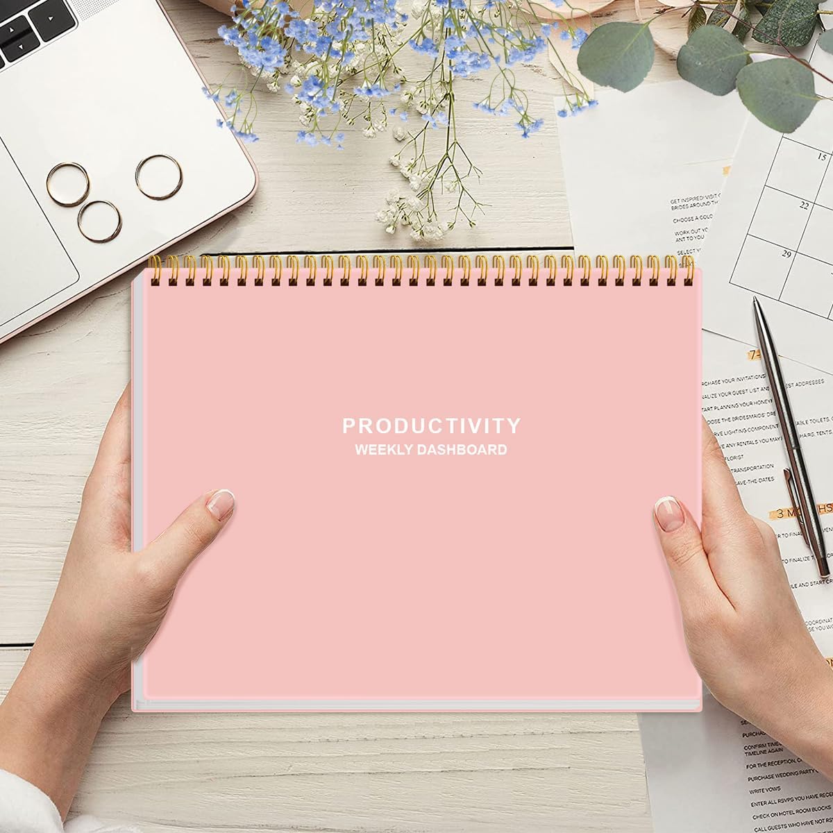Weekly Productivity Dashboard - 8.5" x 11" Dashboard Desk Notepad Has 6 Focus Areas to List Tasks for Goals, Projects, Clients, Academic or Meal-Organize Your Daily Work Efficiently, 54 Weeks, Green