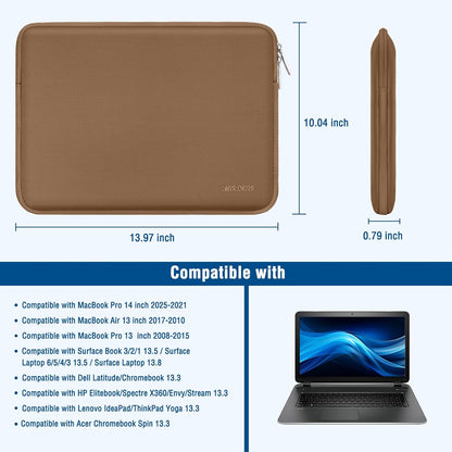 MOSISO Laptop Case 13.3 inch, 13-13.3 inch Laptop Sleeve Bag Compatible with MacBook Air/Pro 13/Pro 14 M5 M4 M3 M2 M1, HP Dell ASUS Lenovo, Neoprene Computer Sleeve Bag with Small Case, Baby Pink - Colors A